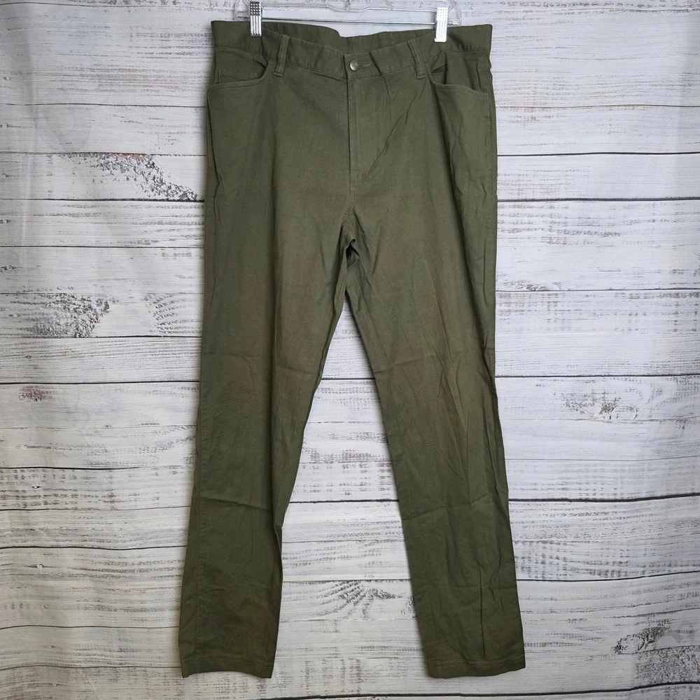 Adidas Go To 5 Pocket Golf Pants Olive Green Stretch Cotton Lyocell HR7926 36x32
